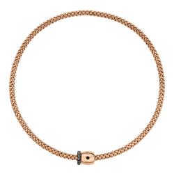 FOPE Solo Flex'it Halskette mit dekorativem Verschluss und schwarzem Diamantpavé