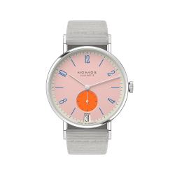 NOMOS Glashütte Tangente 38 Datum Flamingopink 