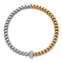 FOPE Luna zweifarbige Halskette mit Pavé Diamanten