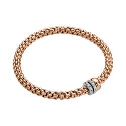 FOPE Solo Flex'it Armband mit drei Rondellen und Pavébesatz