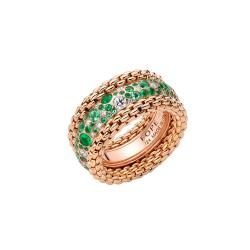 FOPE Bubble Ring mit Diamanten und Smaragden