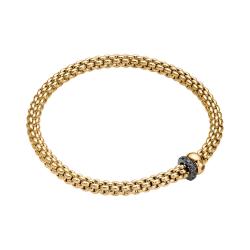 FOPE Solo Flex'it Armband mit zwei Rondellen und schwarzer Pavé-Fassung