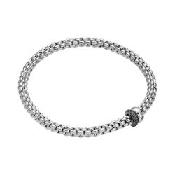 FOPE Solo Flex'it Armband mit zwei Rondellen und schwarzer Pavé-Fassung