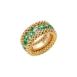 FOPE Bubble Ring mit Diamanten und Smaragden
