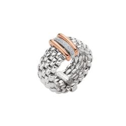 FOPE Panorama zweifarbiger Flex'it Ring mit flachem Kettengeflecht