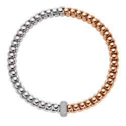 FOPE Luna zweifarbige Halskette mit Pavé Diamanten