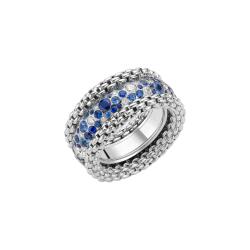 FOPE Bubble Ring mit Diamanten und blauen Saphiren